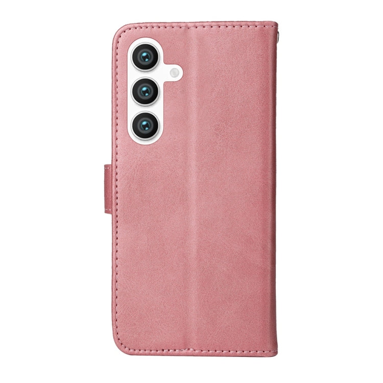 For Samsung Galaxy S25+ 5G Classic Calf Texture Flip Leather Phone Case(Rose Gold) - Galaxy S25+ 5G Cases by buy2fix | Online Shopping UK | buy2fix