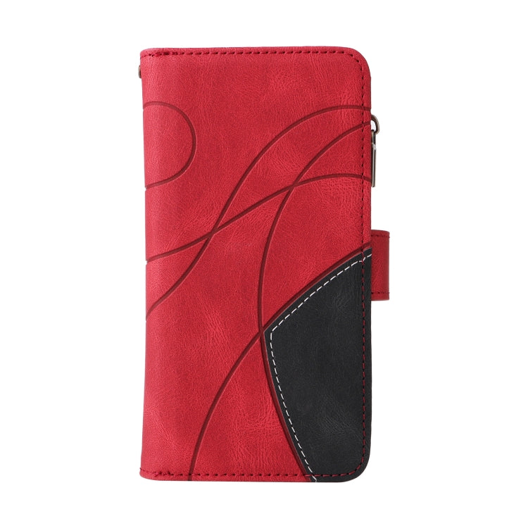 For iPhone SE 2024 Dual-color 9 Card Slots Zipper Wallet Leather Phone Case(Red) - More iPhone Cases by buy2fix | Online Shopping UK | buy2fix