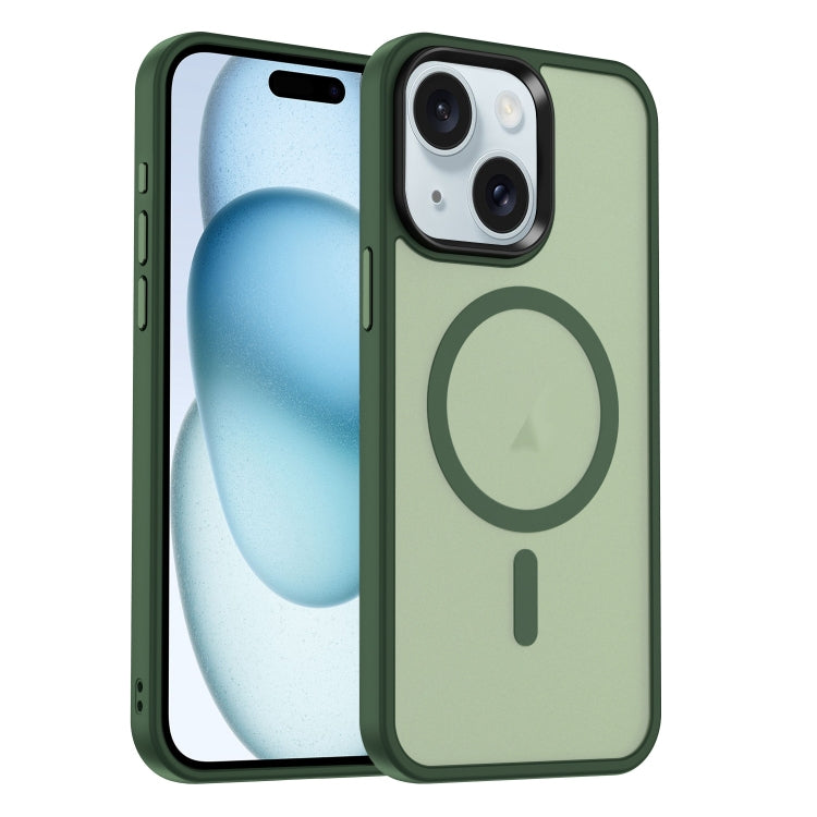 For iPhone 15 Plus MagSafe Magnetic Skin Feel Frosted Phone Case(Dark Green) - iPhone 15 Plus Cases by buy2fix | Online Shopping UK | buy2fix