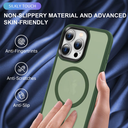 For iPhone 15 Plus MagSafe Magnetic Skin Feel Frosted Phone Case(Dark Green) - iPhone 15 Plus Cases by buy2fix | Online Shopping UK | buy2fix