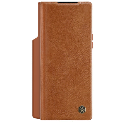 For Samsung Galaxy Z Fold6 5G NILLKIN QIN Series Pro Sliding Camera Cover Design Leather Phone Case(Brown) - Galaxy Z Fold6 5G Cases by NILLKIN | Online Shopping UK | buy2fix