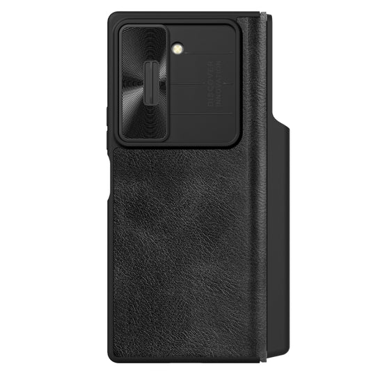 For Samsung Galaxy Z Fold6 5G NILLKIN QIN Series Pro Sliding Camera Cover Design Leather Phone Case(Black) - Galaxy Z Fold6 5G Cases by NILLKIN | Online Shopping UK | buy2fix