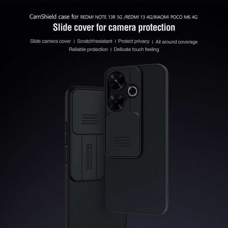 For Xiaomi Poco M6 4G NILLKIN Black Mirror Series Camshield PC Phone Case(Black) - Xiaomi Cases by NILLKIN | Online Shopping UK | buy2fix