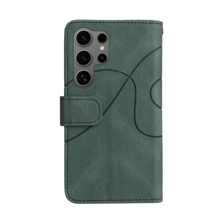 For Samsung Galaxy S25 Ultra 5G Dual-color 9 Card Slots Zipper Wallet Leather Phone Case(Green) by buy2fix