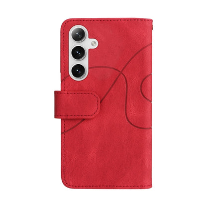 For Samsung Galaxy S25 / S24 5G Dual-color 9 Card Slots Zipper Wallet Leather Phone Case(Red) by buy2fix