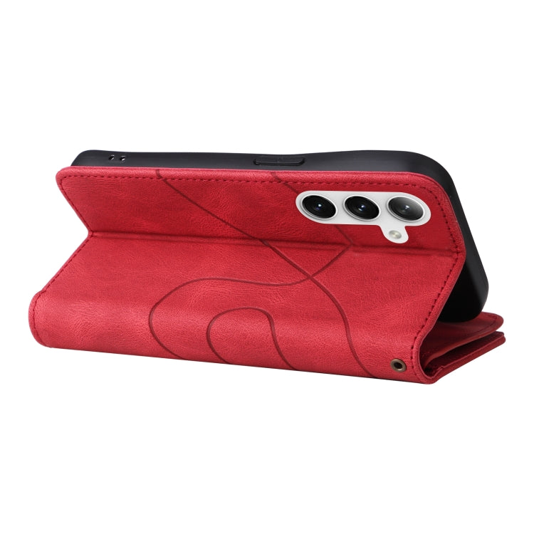 For Samsung Galaxy S25 / S24 5G Dual-color 9 Card Slots Zipper Wallet Leather Phone Case(Red) by buy2fix