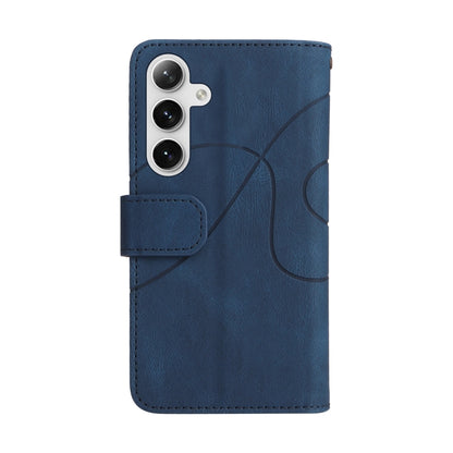 For Samsung Galaxy S25+ / S24+ 5G Dual-color 9 Card Slots Zipper Wallet Leather Phone Case(Blue) by buy2fix
