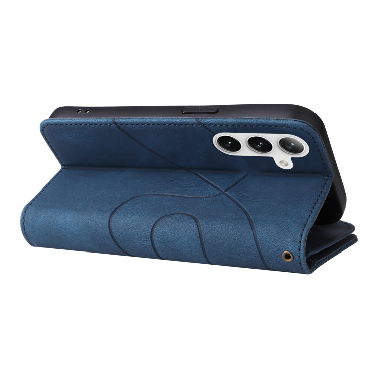 For Samsung Galaxy S25+ / S24+ 5G Dual-color 9 Card Slots Zipper Wallet Leather Phone Case(Blue) by buy2fix
