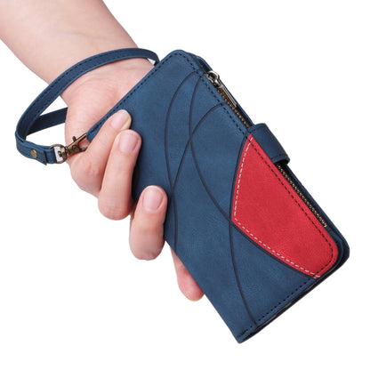 For Samsung Galaxy S25+ / S24+ 5G Dual-color 9 Card Slots Zipper Wallet Leather Phone Case(Blue) by buy2fix