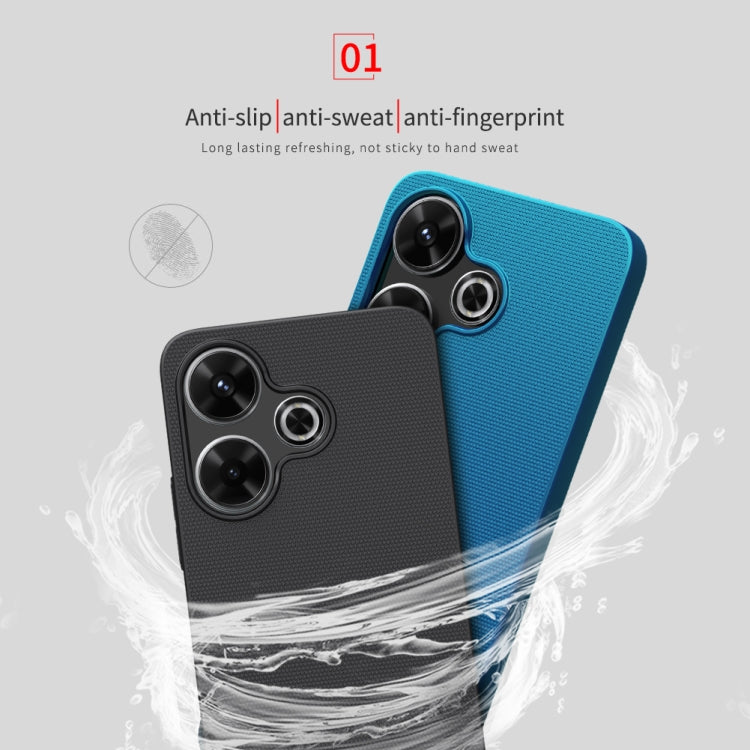 For Xiaomi Poco M6 4G NILLKIN Frosted PC Phone Case(Blue) - Xiaomi Cases by NILLKIN | Online Shopping UK | buy2fix