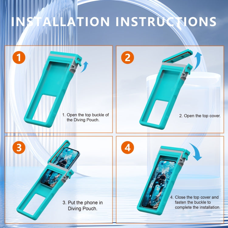 RedPepper 15m Depth Waterproof Phone Diving Pouch with Suction Cup(Grass Blue) - Waterproof Bag by RedPepper | Online Shopping UK | buy2fix