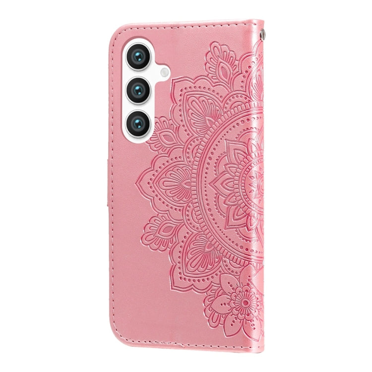 For Samsung Galaxy S25+ 5G Seven-petal Flowers Embossing Leather Phone Case(Rose Gold) by buy2fix