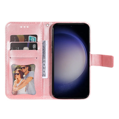 For Samsung Galaxy S25+ 5G Seven-petal Flowers Embossing Leather Phone Case(Rose Gold) by buy2fix