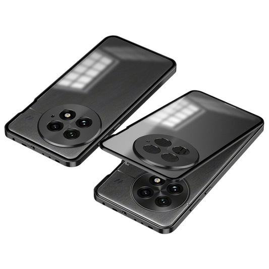 For OnePlus 13 Snap Buckle Single-sided Metal Frame Frosted Phone Case(Space Black) by buy2fix