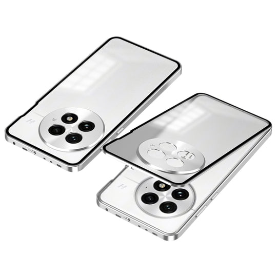 For OnePlus 13 Snap Buckle Single-sided Metal Frame Frosted Phone Case(Silver)