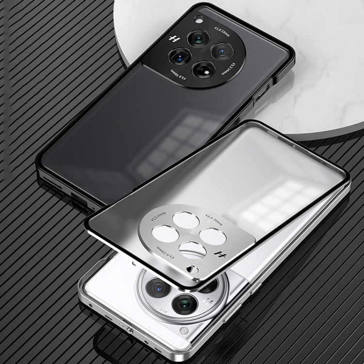 For OnePlus 13 Snap Buckle Single-sided Metal Frame Frosted Phone Case(Dark Green) by buy2fix