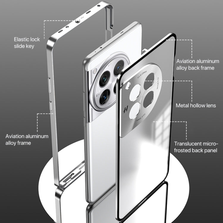For OnePlus 13 Snap Buckle Single-sided Metal Frame Frosted Phone Case(Dark Green) by buy2fix