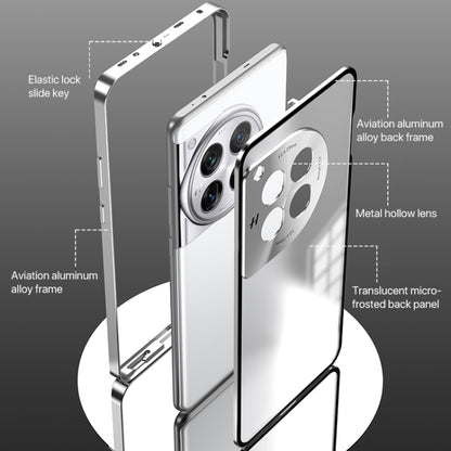 For OnePlus 13 Snap Buckle Single-sided Metal Frame Frosted Phone Case(Dark Green) by buy2fix