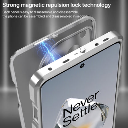 For OnePlus 13 Snap Buckle Single-sided Metal Frame Frosted Phone Case(Dark Green) by buy2fix