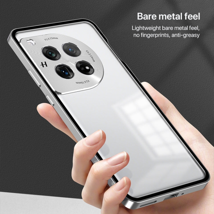 For OnePlus 13 Snap Buckle Single-sided Metal Frame Frosted Phone Case(Dark Green) by buy2fix