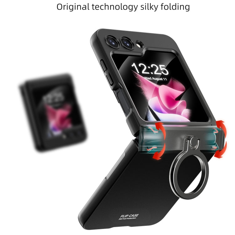 For Samsung Galaxy Z Flip6 5G Integrated Folding Ring Phone Case with Hinge(Purple) - Galaxy Z Flip6 5G Cases by buy2fix | Online Shopping UK | buy2fix