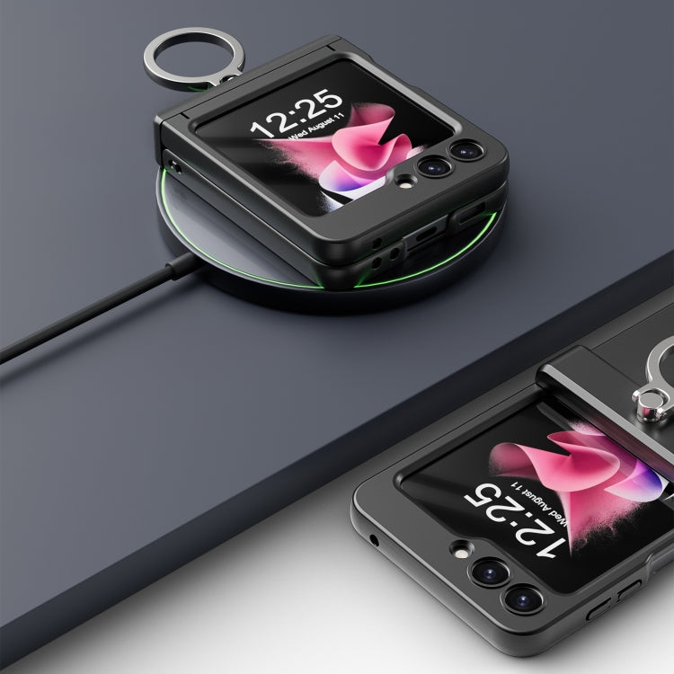 For Samsung Galaxy Z Flip5 5G Integrated Folding Ring Phone Case with Hinge(Gold) - Galaxy Z Flip5 Cases by buy2fix | Online Shopping UK | buy2fix
