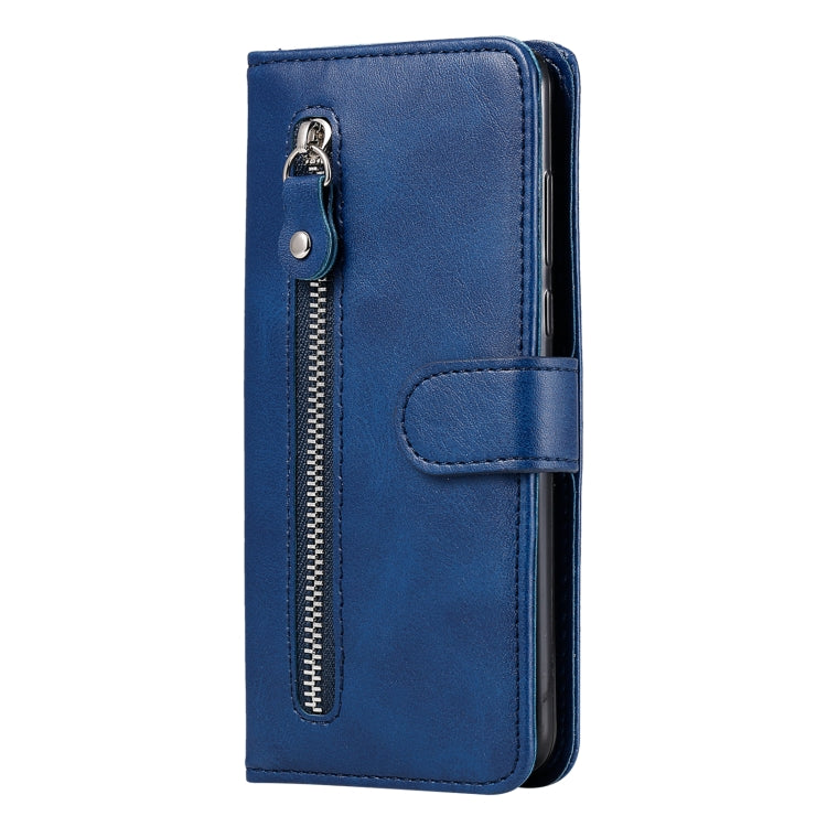 For Samsung Galaxy S25 5G Fashion Calf Texture Zipper Leather Phone Case(Blue) - Galaxy S25 5G Cases by buy2fix | Online Shopping UK | buy2fix