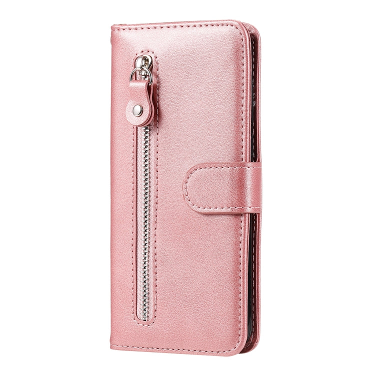 For Samsung Galaxy S25+ 5G Fashion Calf Texture Zipper Leather Phone Case(Rose Gold) - Galaxy S25+ 5G Cases by buy2fix | Online Shopping UK | buy2fix