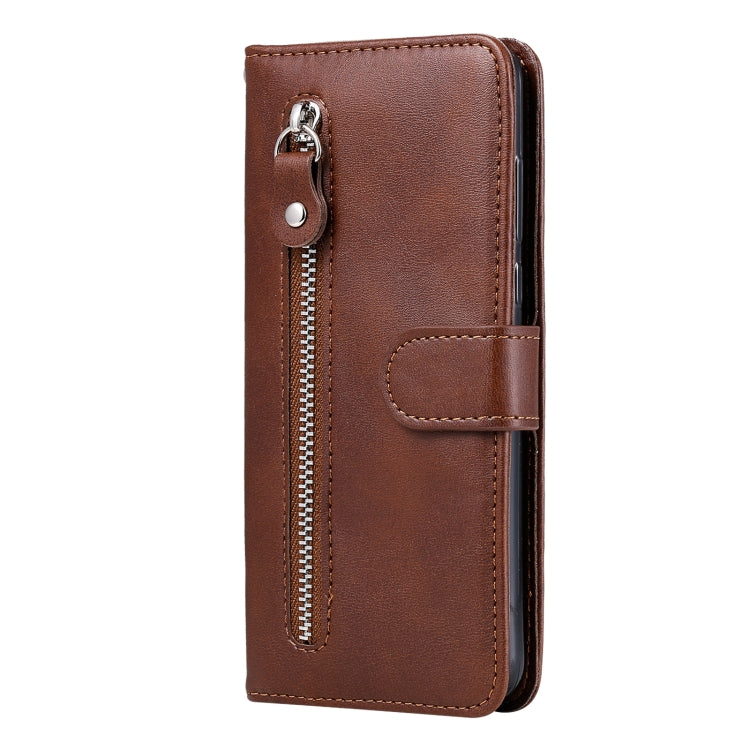 For Samsung Galaxy S25+ 5G Fashion Calf Texture Zipper Leather Phone Case(Brown) - Galaxy S25+ 5G Cases by buy2fix | Online Shopping UK | buy2fix