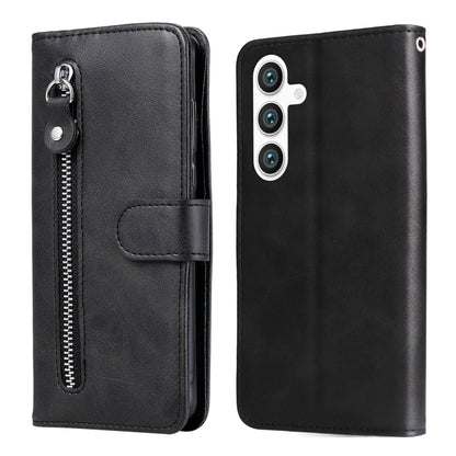 For Samsung Galaxy S25+ 5G Fashion Calf Texture Zipper Leather Phone Case(Black) - Galaxy S25+ 5G Cases by buy2fix | Online Shopping UK | buy2fix