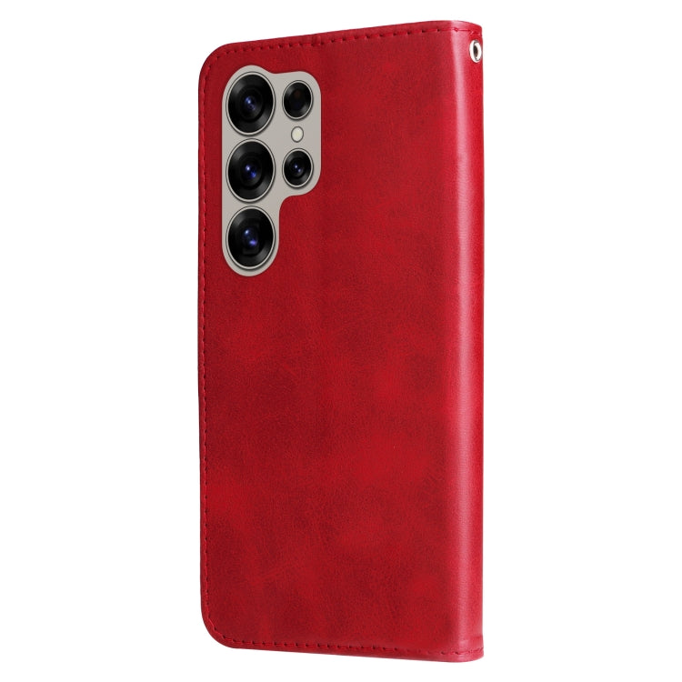 For Samsung Galaxy S25 Ultra 5G Fashion Calf Texture Zipper Leather Phone Case(Red) - Galaxy S25 Ultra 5G Cases by buy2fix | Online Shopping UK | buy2fix