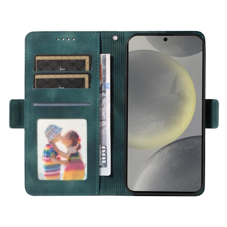 For Samsung Galaxy S25 5G Embossed Rhombus Starry Leather Phone Case(Green) by buy2fix