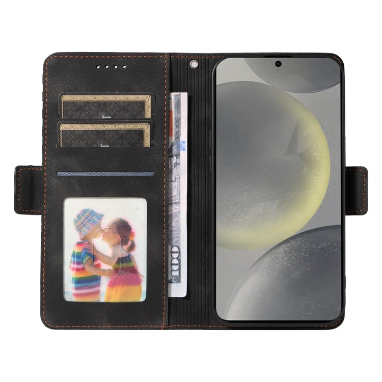 For Samsung Galaxy S25+ 5G Embossed Rhombus Starry Leather Phone Case(Black) by buy2fix