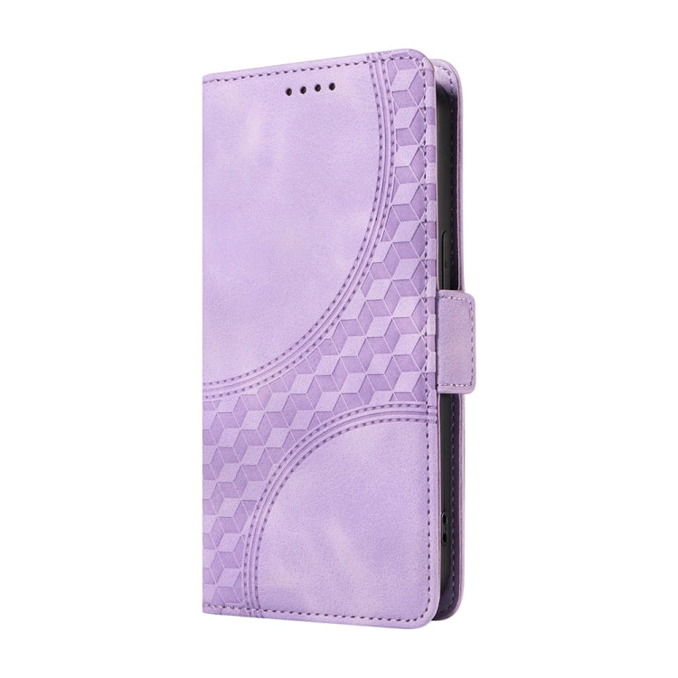 For Samsung Galaxy S25+ 5G Embossed Rhombus Starry Leather Phone Case(Purple) by buy2fix