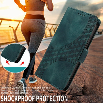 For Samsung Galaxy S25 Ultra 5G Embossed Rhombus Starry Leather Phone Case(Green) by buy2fix