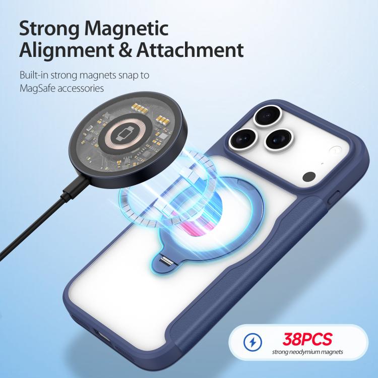 For iPhone 17 Pro Max DUX DUCIS Skin X Pro Series MagSafe Ring Holder Leather Phone Case(Blue) - iPhone 17 Pro Max Cases by DUX DUCIS | Online Shopping UK | buy2fix