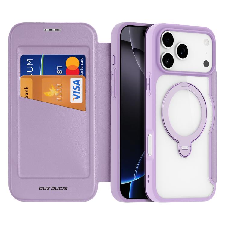 For iPhone 17 Pro Max DUX DUCIS Skin X Pro Series MagSafe Ring Holder Leather Phone Case(Purple) - iPhone 17 Pro Max Cases by DUX DUCIS | Online Shopping UK | buy2fix