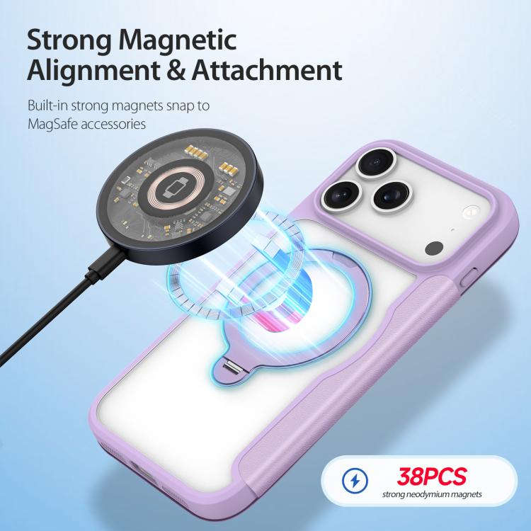 For iPhone 17 Pro Max DUX DUCIS Skin X Pro Series MagSafe Ring Holder Leather Phone Case(Purple) - iPhone 17 Pro Max Cases by DUX DUCIS | Online Shopping UK | buy2fix