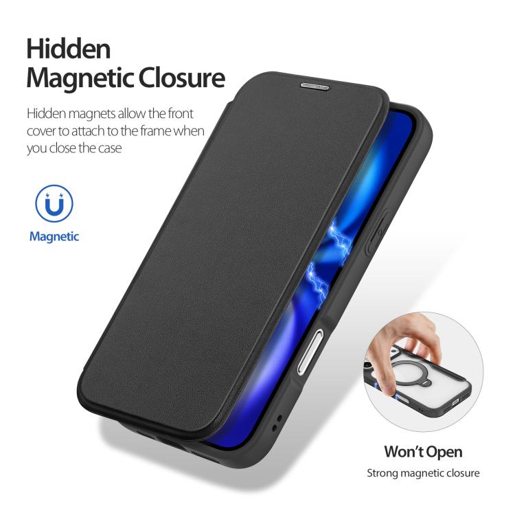 For iPhone 17 Pro DUX DUCIS Skin X Pro Series MagSafe Ring Holder Leather Phone Case(Black) - iPhone 17 Pro Cases by DUX DUCIS | Online Shopping UK | buy2fix