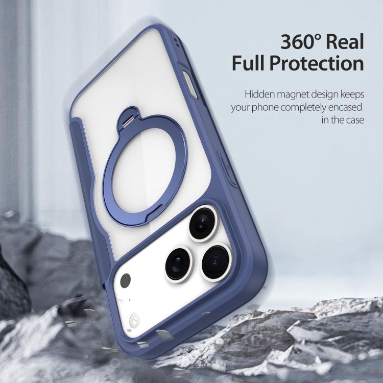 For iPhone 17 Pro DUX DUCIS Skin X Pro Series MagSafe Ring Holder Leather Phone Case(Blue) - iPhone 17 Pro Cases by DUX DUCIS | Online Shopping UK | buy2fix