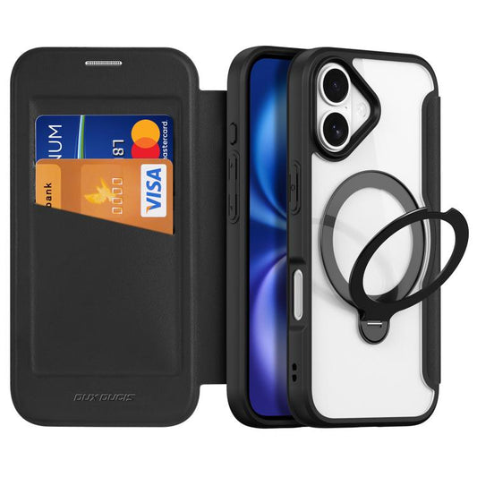 For iPhone 17 DUX DUCIS Skin X Pro Series MagSafe Ring Holder Leather Phone Case(Black) - iPhone 17 Cases by DUX DUCIS | Online Shopping UK | buy2fix