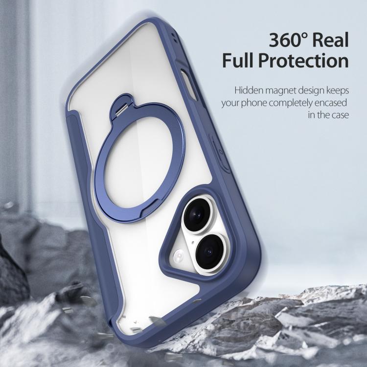 For iPhone 17 DUX DUCIS Skin X Pro Series MagSafe Ring Holder Leather Phone Case(Blue) - iPhone 17 Cases by DUX DUCIS | Online Shopping UK | buy2fix
