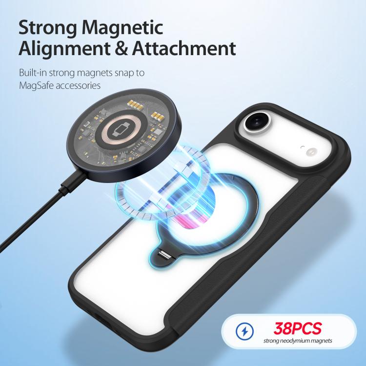 For iPhone 17 Air DUX DUCIS Skin X Pro Series MagSafe Ring Holder Leather Phone Case(Black) - iPhone 17 Air Cases by DUX DUCIS | Online Shopping UK | buy2fix