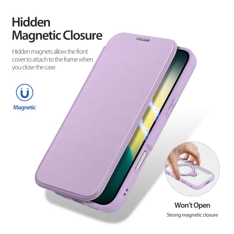 For iPhone 17 Air DUX DUCIS Skin X Pro Series MagSafe Ring Holder Leather Phone Case(Purple) - iPhone 17 Air Cases by DUX DUCIS | Online Shopping UK | buy2fix