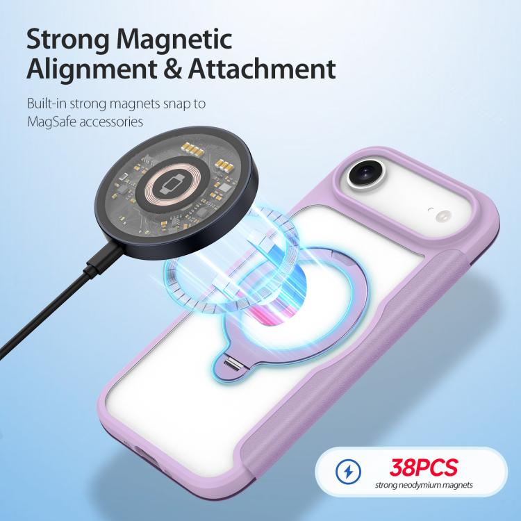 For iPhone 17 Air DUX DUCIS Skin X Pro Series MagSafe Ring Holder Leather Phone Case(Purple) - iPhone 17 Air Cases by DUX DUCIS | Online Shopping UK | buy2fix