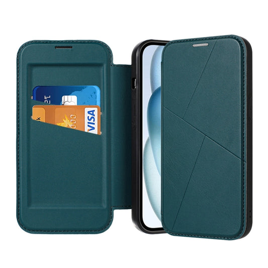 For iPhone 14 Pro Magnetic Armor Series RFID Card Slots Leather Phone Case(Green) by buy2fix