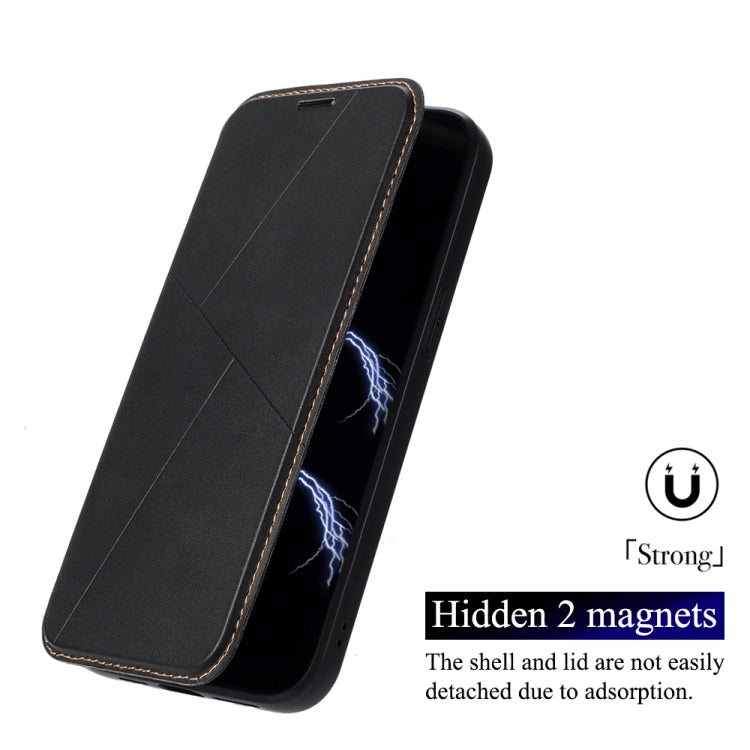 For iPhone 14 / 13 Magnetic Armor Series RFID Card Slots Leather Phone Case(Blue) by buy2fix
