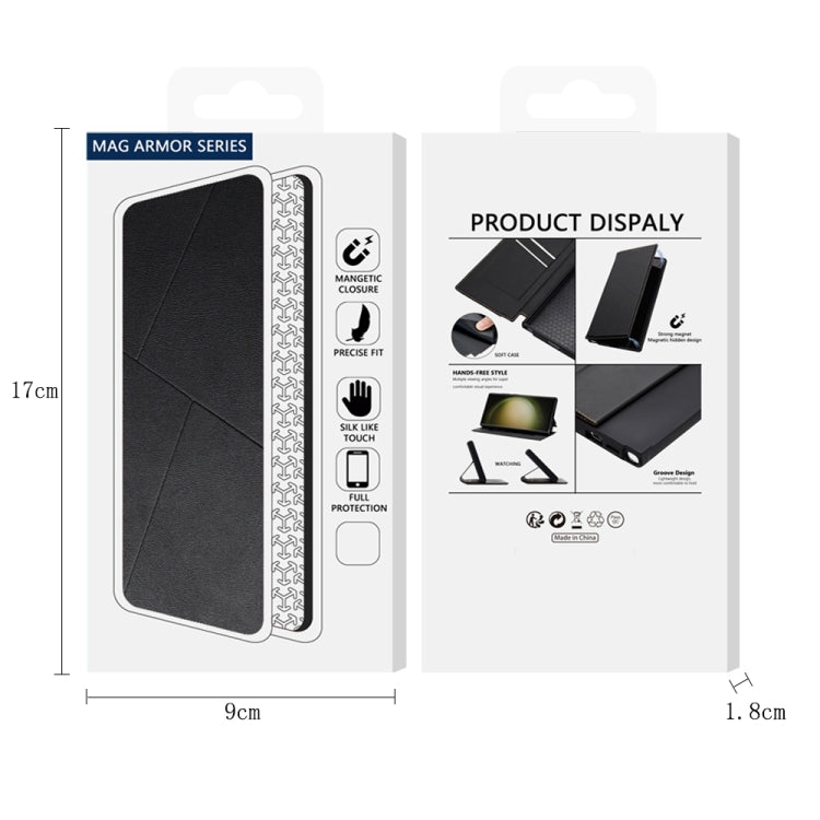 For iPhone 15 Magnetic Armor Series RFID Card Slots Leather Phone Case(Black) by buy2fix