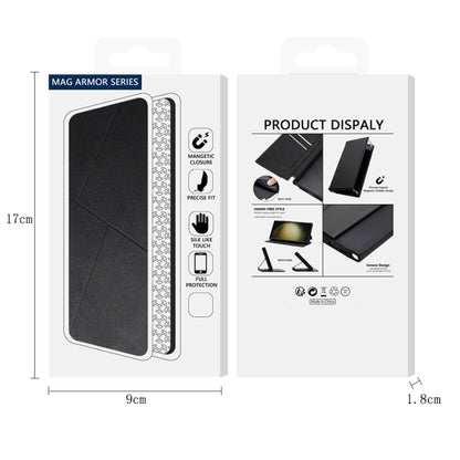 For iPhone 15 Magnetic Armor Series RFID Card Slots Leather Phone Case(Black) by buy2fix