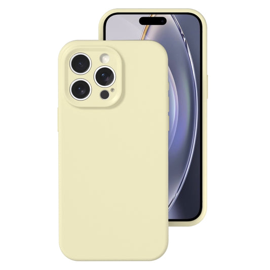 For iPhone 16 Pro Precise Hole Liquid Silicone Jelly Color Full Coverage Phone Case(Milk Yellow) - iPhone 16 Pro Cases by buy2fix | Online Shopping UK | buy2fix